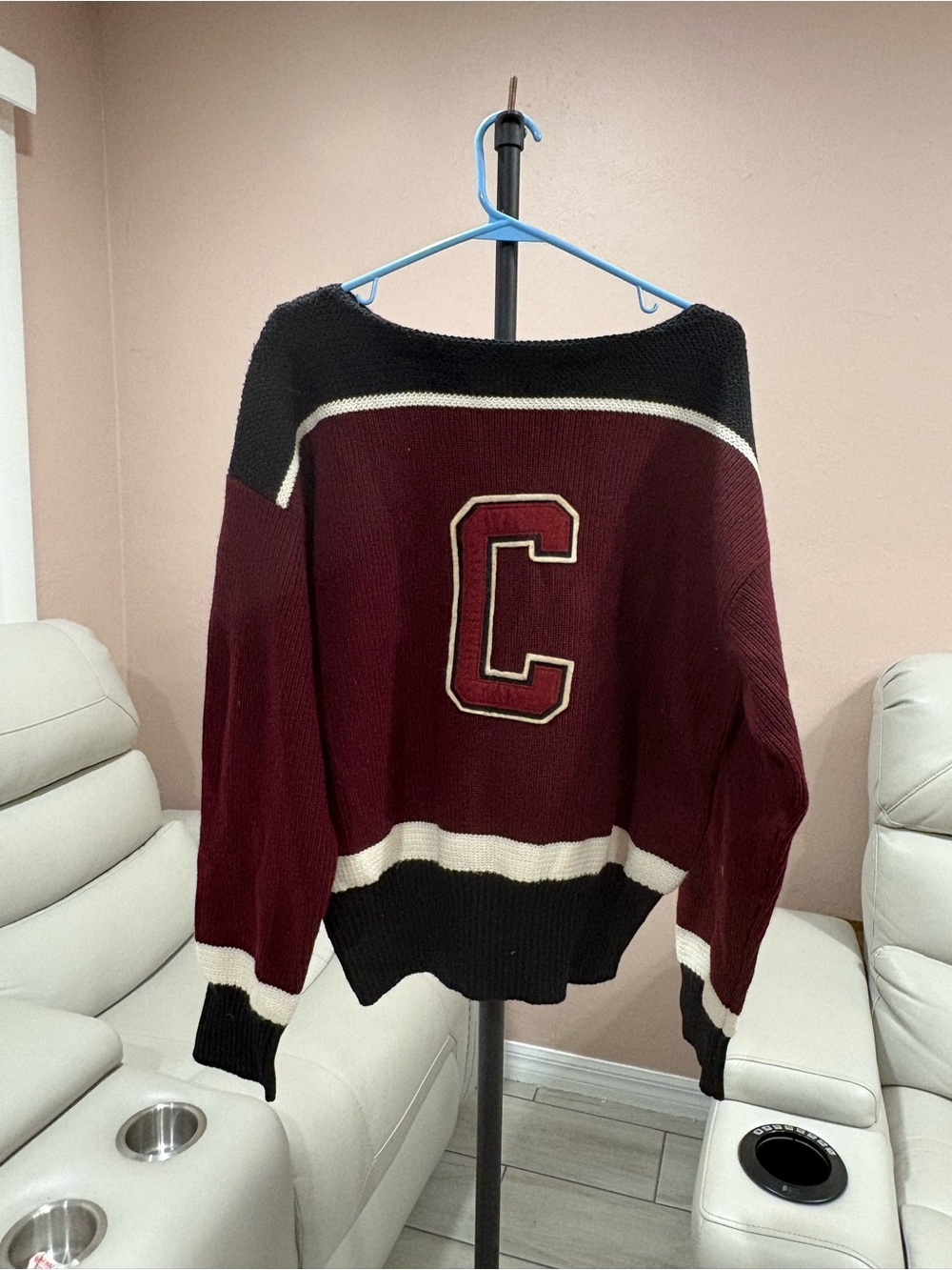 Coach Burgundy Multi Cheer Sweater Size XL 
Brand new NWOT